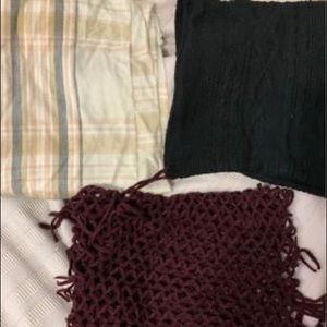 Three winter infinity scarves